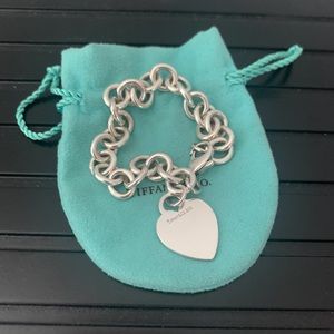 Tiffany & Co. Silver Heart Tag Charm Bracelet